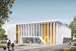Construction médiathèque en modulaire par DGA Architectes aux Herbiers