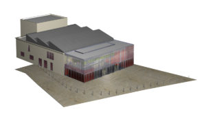 Plan 3D de la salle polyvalente "Le familia" - DGA Architectes aux Herbiers